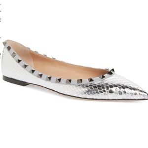 Valentino snakeskin Rockstud flats